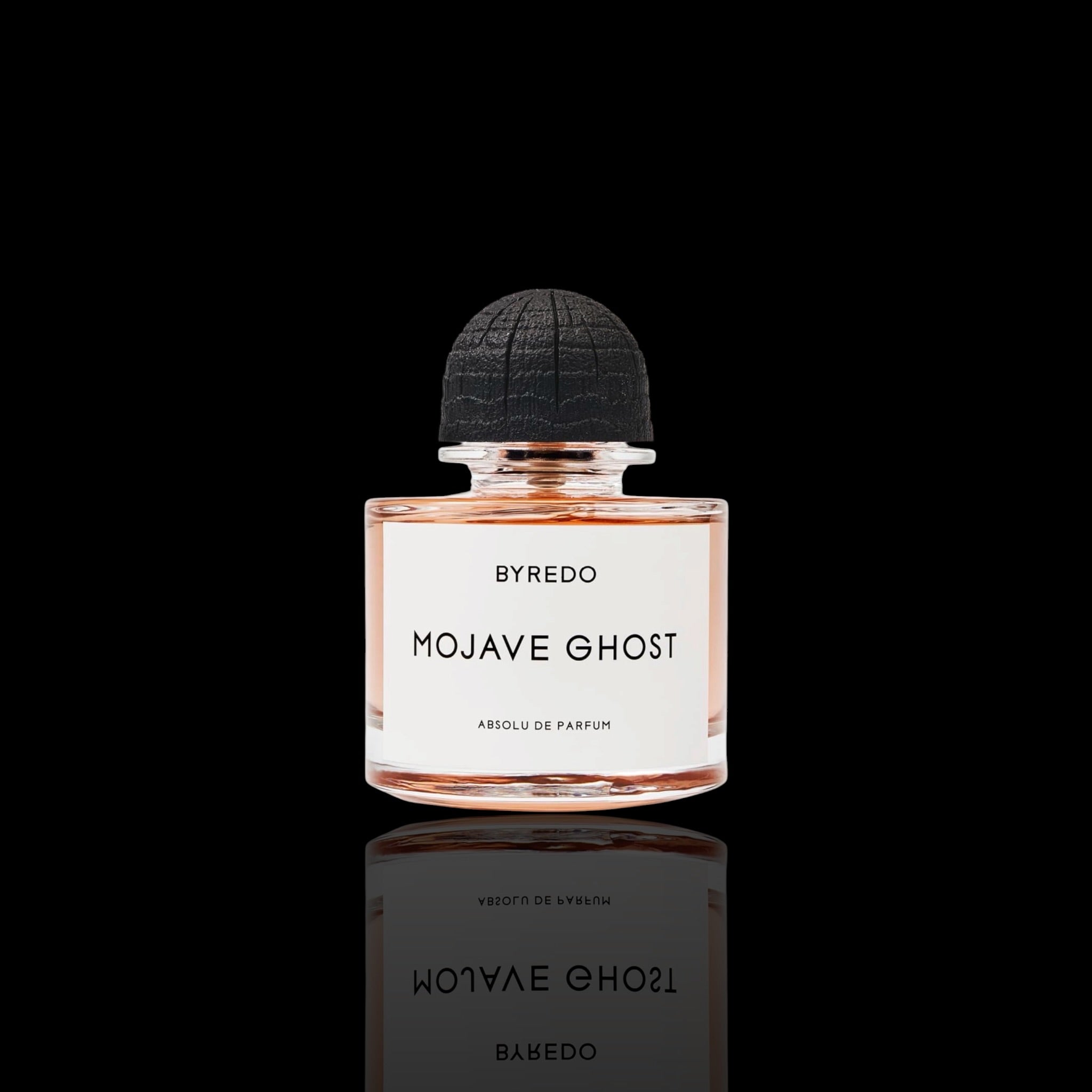 Byredo Mojave Ghost Absolu de Parfum perfume bottle on a black background