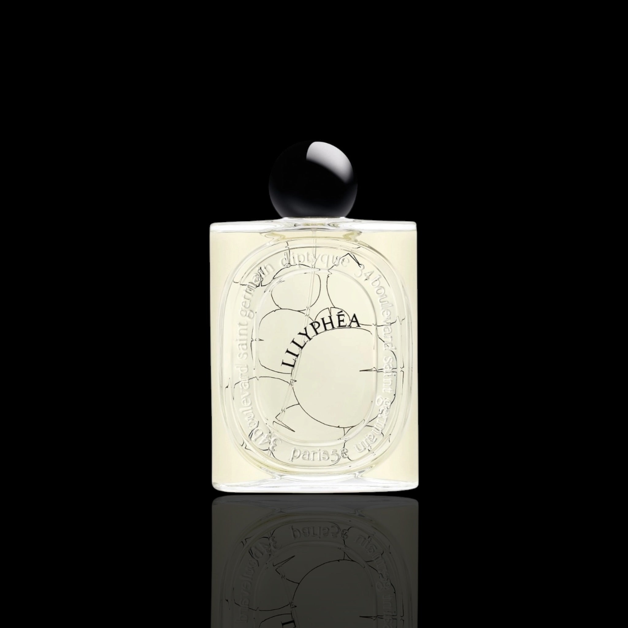 Diptyque Lilyphea fragrance bottle on black background available at Rare Reserve Group