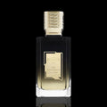 Ex Nihilo The Irreverents Harrods Perfume bottle with gold cap and label on a black background