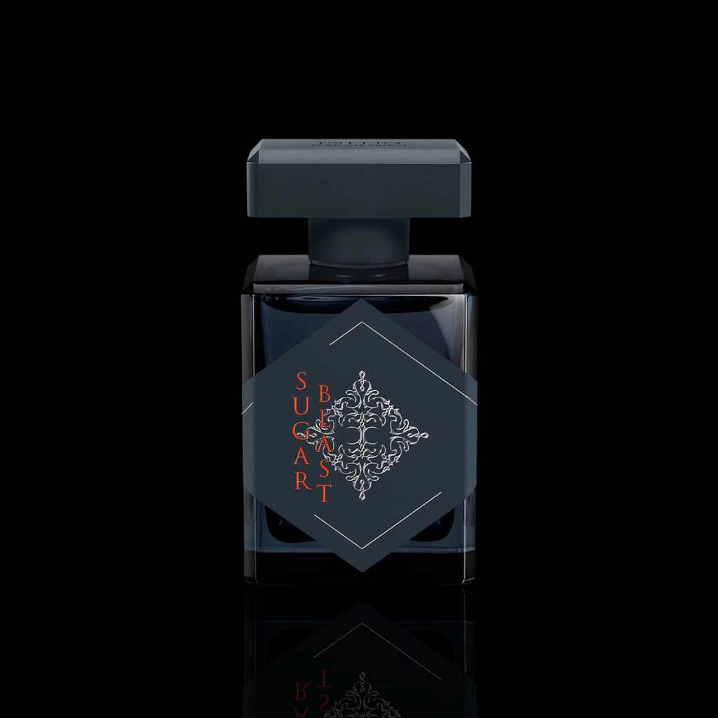 Initio Sugar Blast Extrait de Parfum bottle on black background