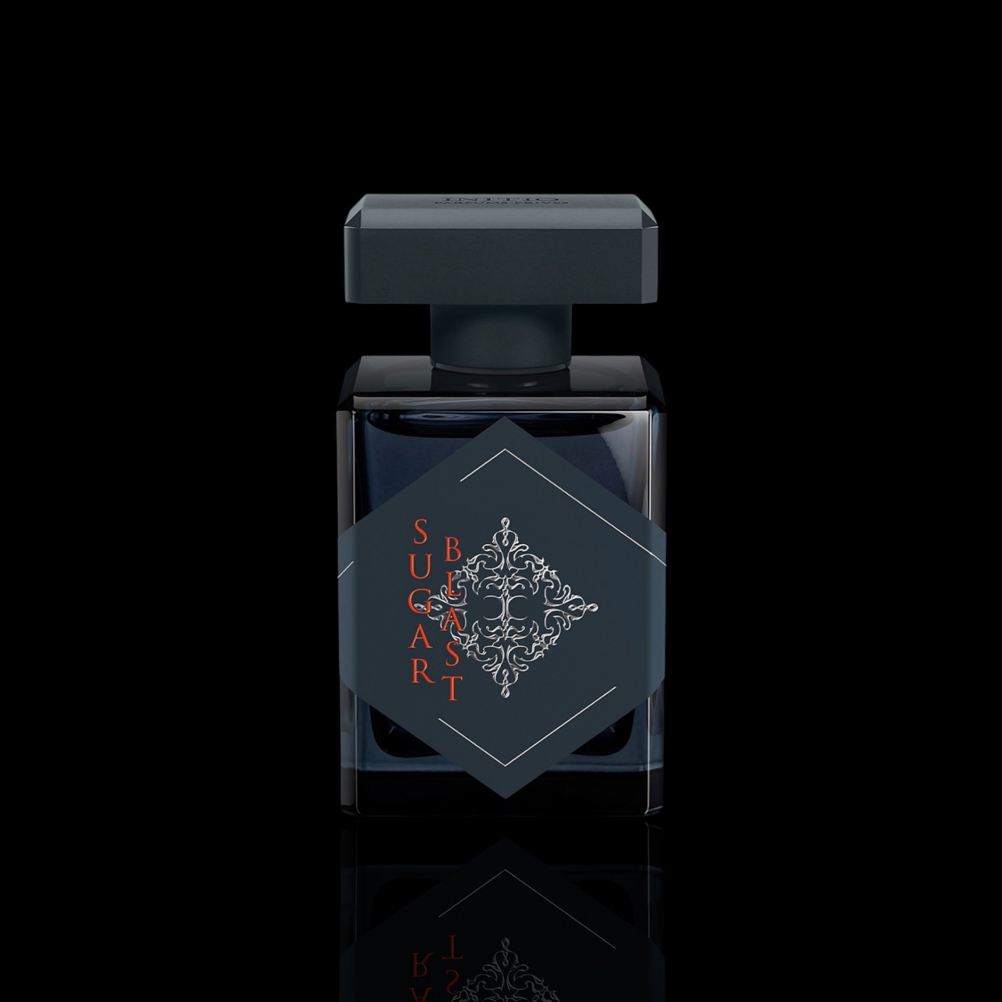 Initio Sugar Blast Extrait de Parfum bottle on black background