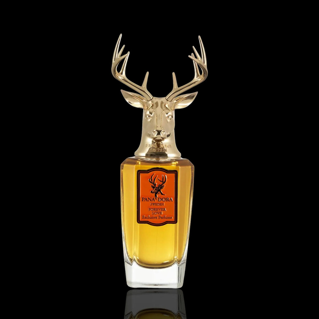 Panadora Forever Love luxury niche fragrance bottle black background available at Rare Reserve Group