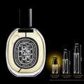 Diptyque Orphéon EDP source bottle shown with Rare Reserve Group 2ml fragrance decant atomizer. Original retail bottle not included.