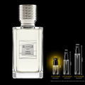 Ex Nihilo Demon Dancer fragrance source bottle shown with Rare Reserve Group decant atomizers. Original retail bottle not included.