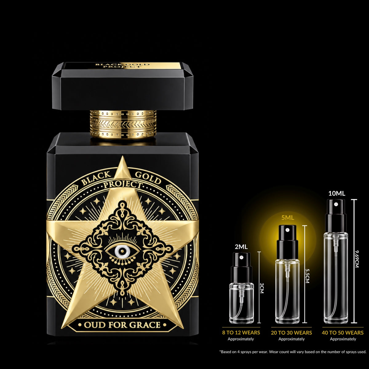 Initio Oud for Grace Eau de Parfum source bottle with the 5ML fragrance decant size highlighted