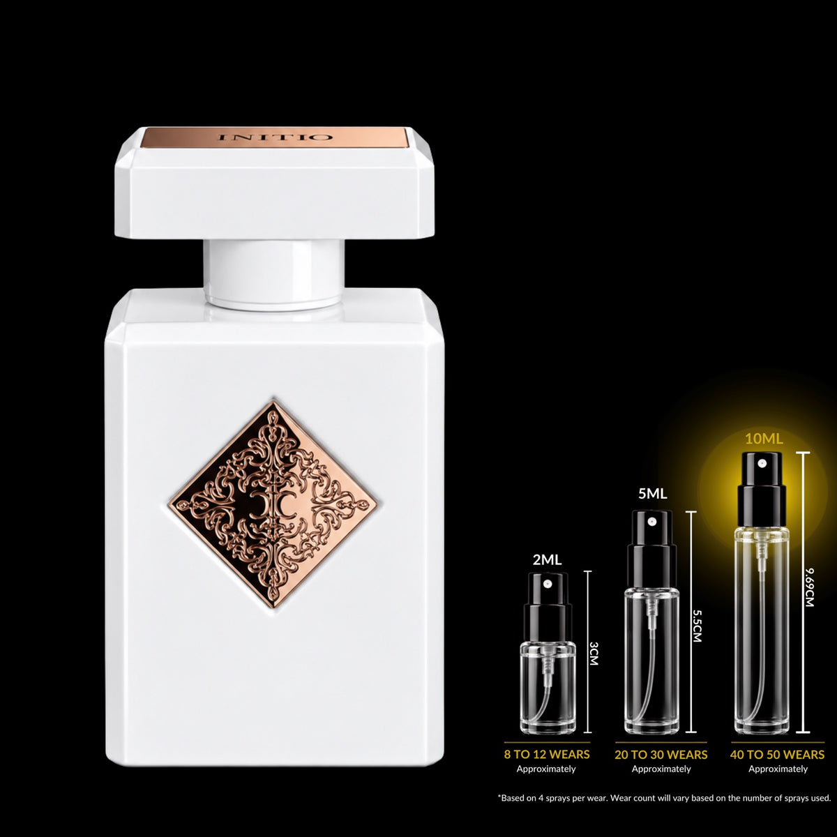 Initio Paragon fragrance bottle with Rare Reserve Group 10ML decant size highlighted