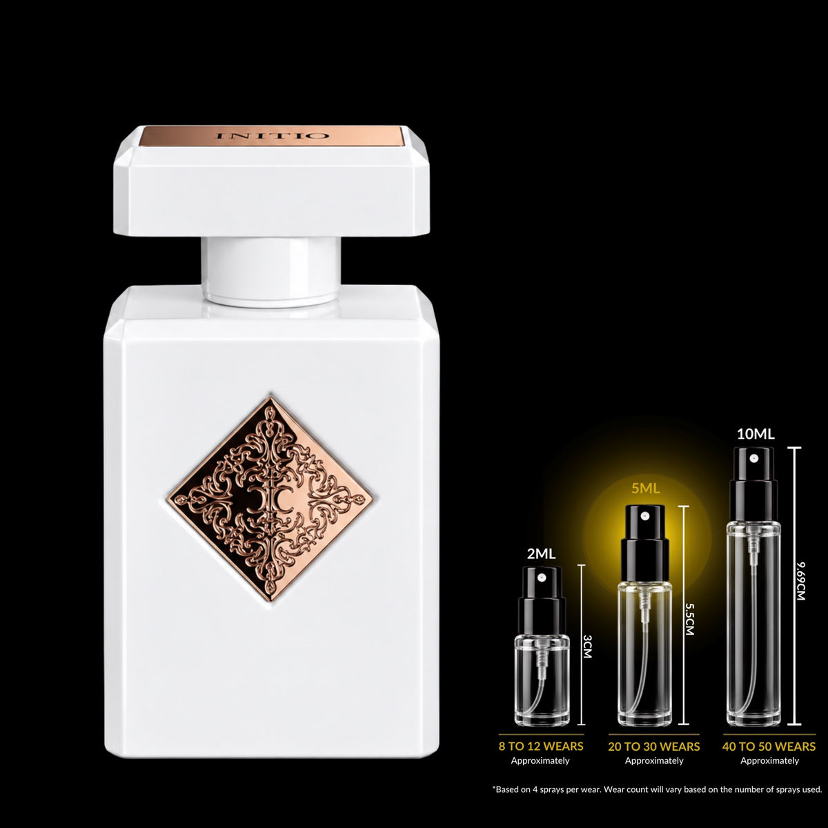 Initio Paragon fragrance bottle with Rare Reserve Group 5ML decant size highlighted