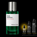 Maison Crivelli Oud Stallion Extrait de Parfum bottle with Rare Reserve Group 2ML decant size highlighted