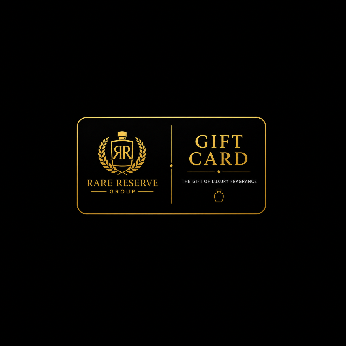Gift card from Rare Reserve Group on a black background